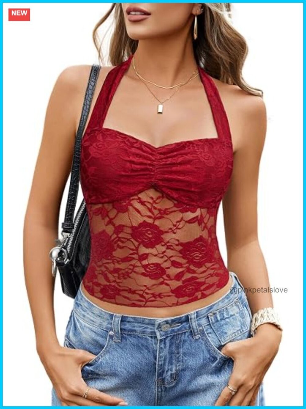 Lace Halter Tank Top Spaghetti Strap Crop Camisole Going Out Y2K Tops